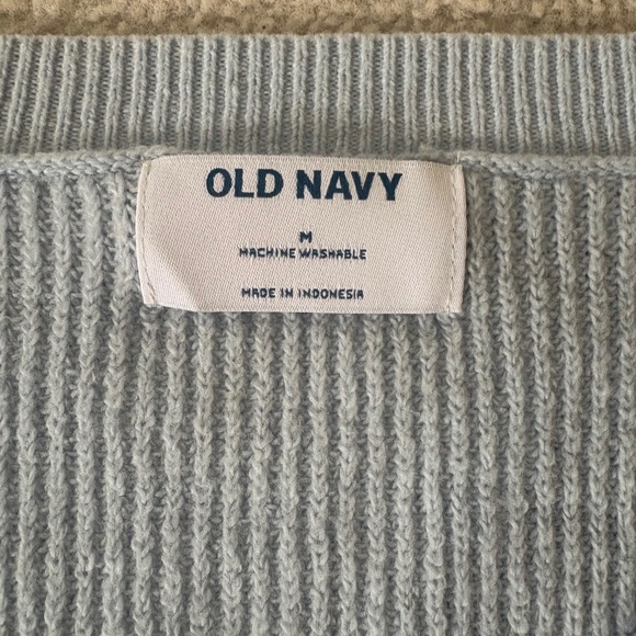 Blue Cropped V-Neck Sweater- Old Navy - Picture 3 of 6